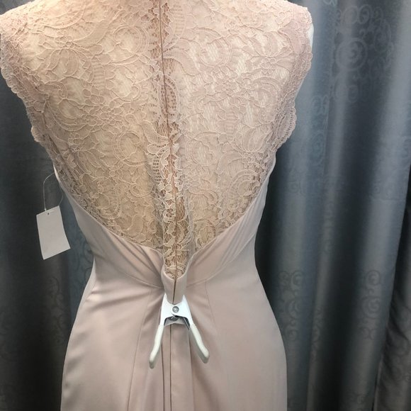 NEW Blush Pink Mother of the Bride/Groom Formal Long Dress Bridesmaid, Lace Back - Picture 11 of 13